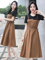 Two popular age - reduced dress dress high - end 2022 new thin closing belt dress this year