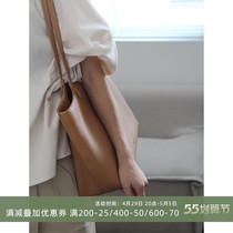 Autumn Winter New Genuine Leather Bull Leather Single Shoulder Tote Bag Women 100 Hitch Fashion Large Capacity Commute Big Bag Soft Leather Handbag