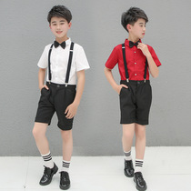Sixth grade class uniform graduation photo suit childrens short-sleeved shirt shorts middle school childrens summer boys performance clothes