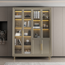 American solid wood bookcase bookcase bookcase combination brief modern living room storage display case Moden to the door for home