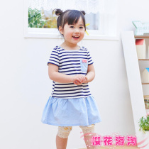 0 Japans West Pine House childrens clothing summer short sleeve baby dress dress New