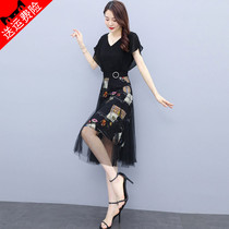 2021 Fashion big code Retro high-end middle and long style Temperament Celebrities womens clothing High level Sensation Casual Goddess Van