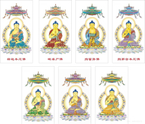 Customized the past seven Buddha statues a complete set of photo paper plastic photo frames setting up the past seven Buddha statues