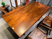 Spot solid wood board tea table walnut desk log table table big class computer desk 1 75 meters