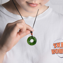 Natural Hetian Jade Jasper safety buckle Pixiu pendant mens and womens pendant Pichu mens and womens money chain belt certificate