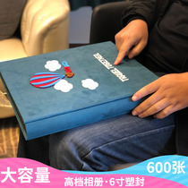 6-inch plastic album photo 600 insert album super large capacity family cloth cartoon dark green luxury