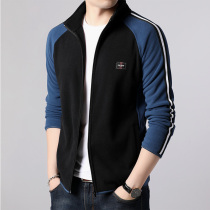 Coat spring and autumn large size 2021 new men long sleeve youth stand collar loose cardigan sports sweater mens coat