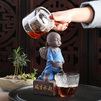 Tea pet discoloration can raise small monk purple sand teapot creative water urine boy peeing Baby tea table ornaments high-grade