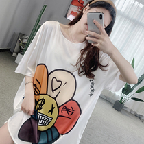 Nightdress womens summer 2021 New Ice Silk sexy pajamas womens home clothes playful pattern pajamas Net red pop style