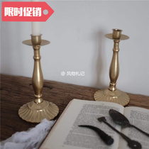 candle vintage copper old gold wrought iron candlestick