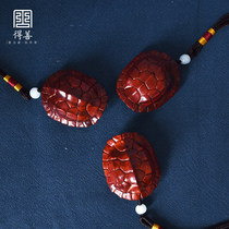 Small leaf red sandalwood rich armor World Turtle Shell rich wood carving handlebar pendant boutique gifts elegant new