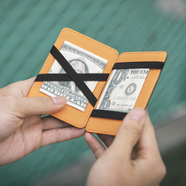  Korean version of the creative magic card bag men and women fashion couple simple coin purse ultra-thin elastic band folding credit card holder
