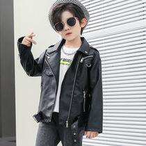 Autumn new childrens clothing childrens leather boys leather shirt Korean zhong xiao tong Western style ji che fu fur coat