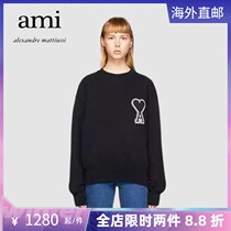 Ami Paris Great Love Embroidered Round Collar Necropolis Black Sleeve Heads Loose Long Sleeve Stars Same Tide