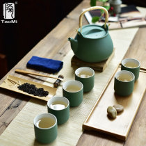 Pottery fan Coarse pottery Large filter beam pot Household tea teapot Ceramic Teacup Oversized Kung Fu Tea set