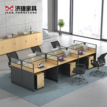 Staff desk and chair combination of simple screen staff desk 4 6 person office furniture station card seat
