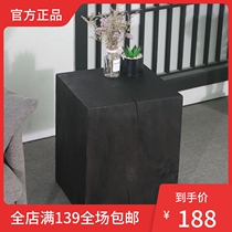 Carbonated Square Wooden Mound Bench Designer Log Side Couple Hotels Free Mix Tea Table Modern Round Corner a few