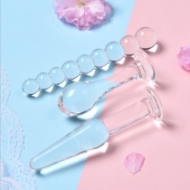 Crystal Mini number small metal coarse anal plug stick out schoolgirl transparent invisible super long male woman with silicone boat anchor