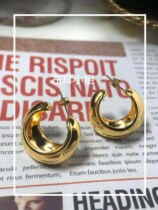 Left ear) MaiDavika the same earrings European and American niche irregular personality fashionable hollow circle wide face earrings
