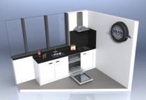 New car kitchen 3D model drawing Solidworks design