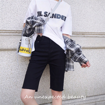 RTA denim riding pants Ouyang Nana Yang power Tongan elastic hair side 50% denim shorts