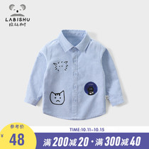 Price 79 boys shirt long sleeve Rabbi tree childrens clothing cotton 2021 autumn childrens shirt mens baby shirt