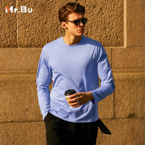 Mr Bu long suede cotton pure colour long sleeve T-shirt mens autumn base pure cotton jersey undershirt collection of autumn clothes