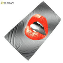 Oversized quick-drying absorbent bath towel Portable travel Swimming Beach Shawl Red lip print