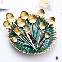 304 stainless steel Nordic Portuguese style net red spoon golden main dining spoon fried rice spoon soup spoon Western food spoon for soup spoon