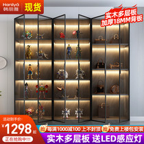 Solid wood light and luxurious handmade display case package cabinet Cabinet Glass Door Lego glass door Lego model lockers