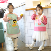 Baby Hood Clothes Children Long Sleeves Waterproof Cute Ocean Gas Princess Anti Dirty Autumn And Winter Eating Girl Apron Can Be Worn Out