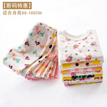 (Off code special)Girls underwear set Cotton Autumn clothes Autumn pants Cotton sweater Girls home clothes Baby pajamas