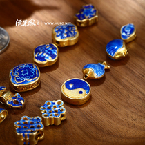 Streamlight home silver gold-plated old Beijing fillet inlay Zhongyun 18-piece hand string Buddha beads diy accessories