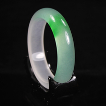 Natural Burmese ice jade color point green jade bracelet jade bracelet special jade girl with certificate
