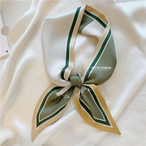 South Koreas new double-sided small silk scarf chic silk scarf spring summer and autumn decorative rectangular silk scarf