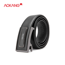 Aokang belt head layer cowhide automatic buckle belt mens inner buckle double-sided leather pants belt fashion versatile official