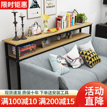 Living-room sofa rear shelve with floor clamping slit leaning against wall minima multilayer strip narrow frame headboard storage GENGUAN CUSTOMIZATION