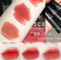 Korea 3ce thin tube matte lipstick smoke tube lipstick fluffy red rust red blood orange plain plum color