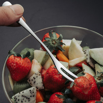 304 stainless steel fruit fork fruit sign two fingers creative cute mini cake fork dessert fork five sets
