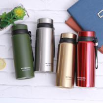 Upscale 304 stainless steel frosted insulated cup mens business large capacity water glass female with tea compartment