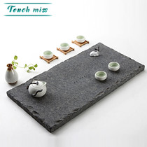 Touch Miss Japanese natural Wujin Stone tea tray large black gold stone simple home kung fu tea table Tea Sea