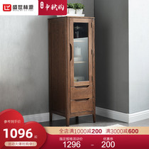 Sheng Shi Linyuan pure solid wood vertical cabinet Red Oak TV combination side cabinet Hall Cabinet corner cabinet TV cabinet living room furniture