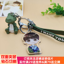 Deng Lun peripheral Q-version double-sided acrylic keychain key ring key chain pendant bag hanging accessories gift