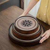 Sheng Kiln Retro Bamboo Tea Tray Home Simple Small Kung Fu Tea Set Water Storage Tea Tray Round Drain Tea Table