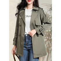 Windbreaker coat women 2021 Autumn New coat Korean version of loose small man temperament commuter double-breasted coat tide