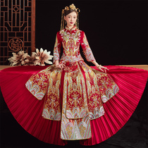 Xiuhe dress bride 2021 new wedding dress wedding dress Xiuhe Chinese style thin show kimono wedding dress Chinese style