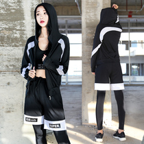 Gym sports suit womens new size yoga clothes loose big shorts spring and summer fat mm running fitness clothes women