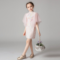 Children baby little virgin girl cheongsam dress Summer big virgin retro Cheongsam summer western style Chinese style thin section