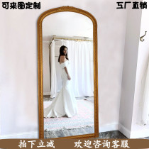 Porch landing French wedding dress wedding dress shop full body wall hanging wall home European style Super White wearing mirror