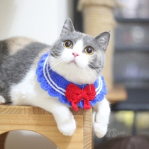 Pet cute beautiful girl styling cat scarf fake collar handmade collar wool bow tie new small dog dress